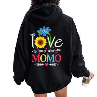I Love Being Called Momo Grandma Mother's Day Women Oversized Hoodie Back Print - Thegiftio UK