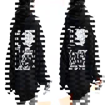 I Love Lacey バレンタイン ガールフレンド 女の子 娘 ハート 妻 レディース オーバーサイズ パーカー バックプリント - Kawaiitshirt