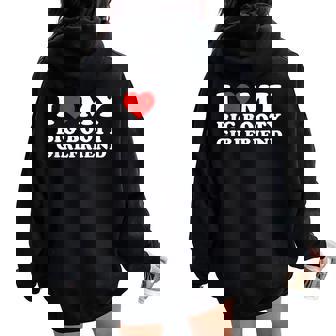 I Love My Big Booty Girlfriend レディース オーバーサイズ パーカー バックプリント - Kawaiitshirt