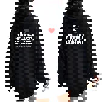 I Love My Hot Girlfriend レディース オーバーサイズ パーカー バックプリント - Kawaiitshirt