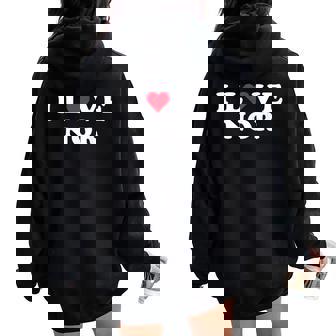 I Love Nor Match Girlfriend & Boyfriend Nor Name レディース オーバーサイズ パーカー バックプリント - Kawaiitshirt