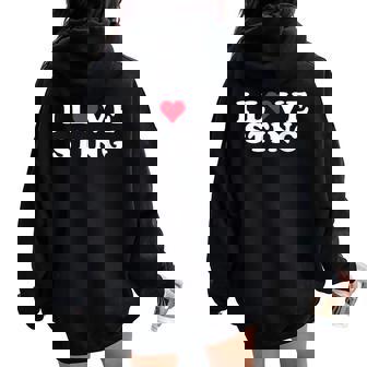 I Loveting Coincidencia Novia & Novioting Nombre Cuello Women Oversized Hoodie Back Print - Regaloses