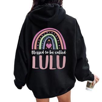 Lulu For Grandma Blessed Lulu Women Oversized Hoodie Back Print - Thegiftio UK