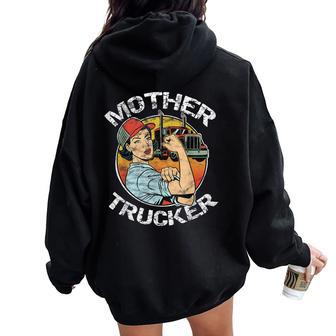 Madre Camionero Cdlemi Truck Driver Women Oversized Hoodie Back Print - Regaloses