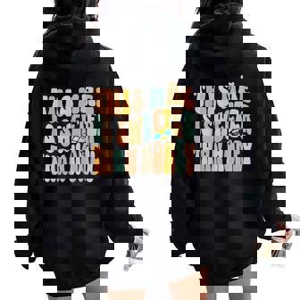 Mãe Portugués Mamá Día De La Madre Divertido Groovy Ondulado Texto Women Oversized Hoodie Back Print - Regaloses
