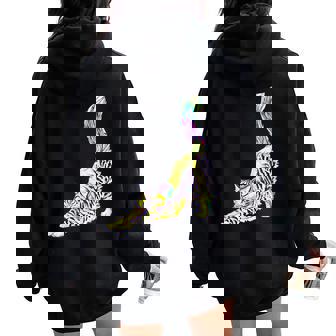 Maison Colorée Pour Amoureux Des Chats Sweat à capuche oversize pour femme avec imprimé dans le dos - Cadeauxyz