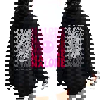 Malone First Name I Love Malone Girl Groovy 80'S Vintage Women Oversized Hoodie Back Print - Thegiftio