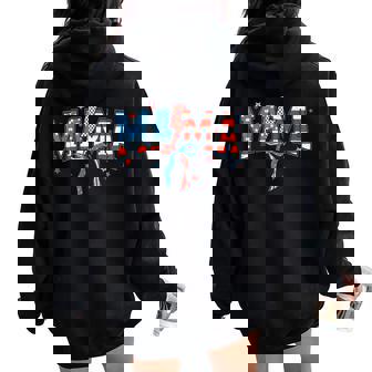 Mama 4Th Of July American Patriotic Mom Grandma Coquette Bow Women Oversized Hoodie Back Print | Mazezy