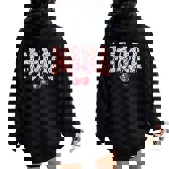 Mama Cherry Floral Happy Mother's Day Mom Life Coquette Bow Women Oversized Hoodie Back Print | Mazezy