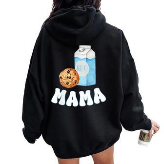 Mama Cookies Milk Sweet One 1St Birthday Family Matching Women Oversized Hoodie Back Print - Thegiftio UK