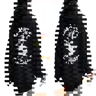 Mama Goose On The Loose Mother's Day Silly Goose Mom Life Women Oversized Hoodie Back Print - Thegiftio UK