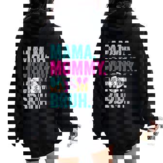 Mama Mommy Mom Bruh Baseball Mom Drip Ice Cream Women Oversized Hoodie Back Print | Mazezy