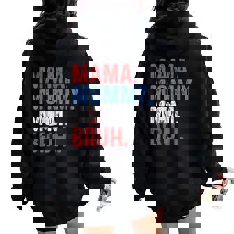 Mama Mommy Mom Bruh Baseball Mom Vintage Mother Women Oversized Hoodie Back Print | Mazezy