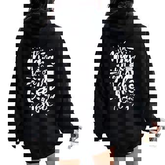 This Mama Runs On Coffee And Jesus Christian Mom Women Oversized Hoodie Back Print | Mazezy