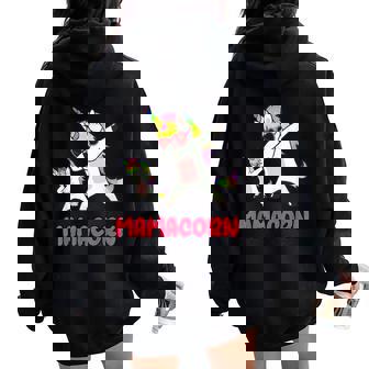 Mamacorn Mama Unicorn Día De La Madre Women Oversized Hoodie Back Print - Regaloses
