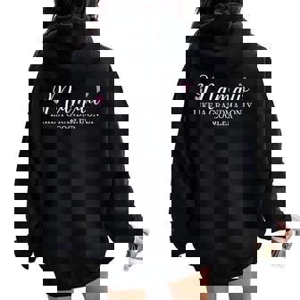 Mamaw Like A Grandma Only Cooler Heart Mother's Day Mamaw Women Oversized Hoodie Back Print | Mazezy