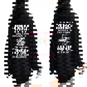 Mamaw Because I'm Too Cool Be Called Grandma Floral Flower Women Oversized Hoodie Back Print - Thegiftio