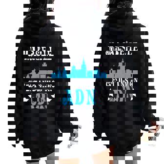 Marseille Dans Mon Adn Culture France Homme Cadeau Sweat à capuche oversize pour femme avec imprimé dans le dos - Cadeauxyz