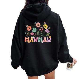 Mawmaw For Grandma Wildflower Floral Women Women Oversized Hoodie Back Print - Thegiftio UK