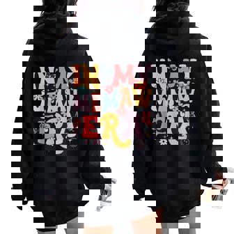 In My Memaw Era Groovy Retro Butterfly Women Women Oversized Hoodie Back Print | Mazezy