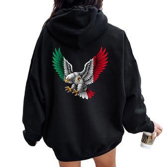 Mexico Independence Day Mexican Flag Eagle & Men Women Oversized Hoodie Back Print - Thegiftio UK