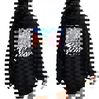 Milano Camisas Para Es Hombres Milano Italia Recuerdos Women Oversized Hoodie Back Print - Regaloses