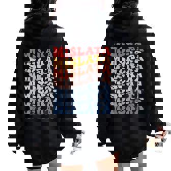 Mislata City Groovy Retro Women Oversized Hoodie Back Print - Regaloses