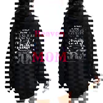 Missing Mom In Heaven Angel Memorial Day Mother Day Women Women Oversized Hoodie Back Print | Mazezy