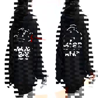Mom Of 2 Boys Running On Empty Women Oversized Hoodie Back Print | Mazezy