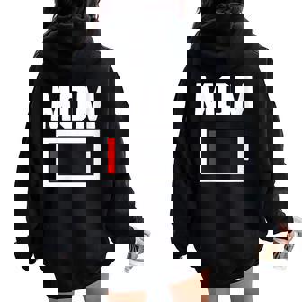 Mom Battery Low Divertida Madre Familia Mamá Cuello Women Oversized Hoodie Back Print - Regaloses