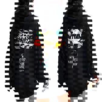 Mom Of The Birthday Boy Space Astronaut 1St Birthday Family Women Oversized Hoodie Back Print - Seseable