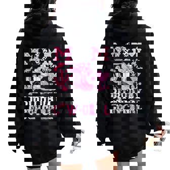 Mom Of The Birthday Cow-Girl Rodeo Cowgirl Bday Women Oversized Hoodie Back Print - Thegiftio