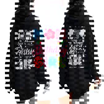 Mom Of The Birthday Girl Family Summer Beach Birthday Party Women Oversized Hoodie Back Print - Thegiftio