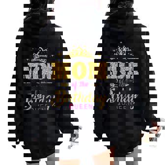 Mom Of The Birthday Queen Girls Party Women Women Oversized Hoodie Back Print - Thegiftio UK