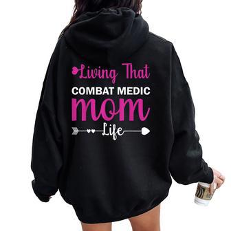 Mom For Combat Medic Quote Present Women Oversized Hoodie Back Print - Thegiftio UK
