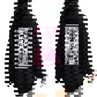 The Mom Tarot Card Woman Skeleton Mother Skull Mama Women Oversized Hoodie Back Print - Thegiftio