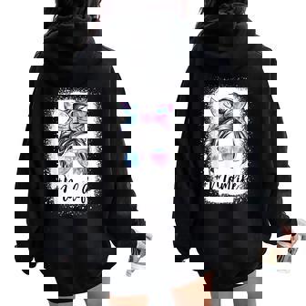 Mom Life Messy Hair Bun Tie Dye Mother's Day Women Oversized Hoodie Back Print - Thegiftio UK