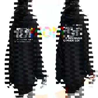 Mom Of A Master Builder Toy Brick Mother's Day Women Oversized Hoodie Back Print - Thegiftio