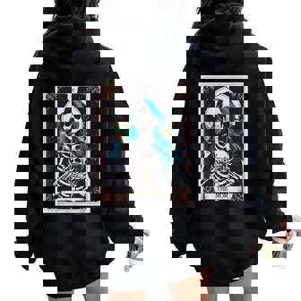 The Mom Tarot Card Skeleton Witch Mom Skull Mama Women Oversized Hoodie Back Print | Mazezy