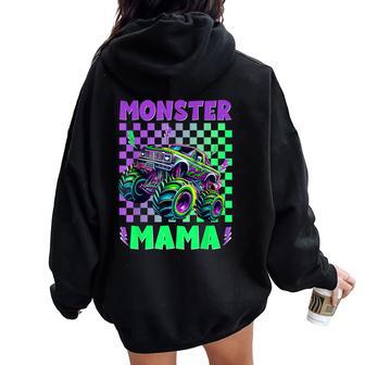 Monster Truck Mom Mama Of The Birthday Boy Family Matching Women Oversized Hoodie Back Print - Thegiftio UK