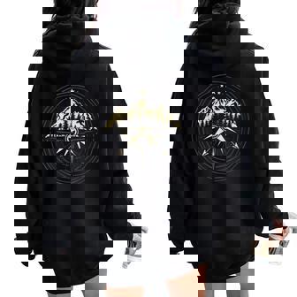 Montagne Graphique Randonneur Humour Rando Cadeau Montagne Sweat à capuche oversize pour femme avec imprimé dans le dos - Cadeauxyz