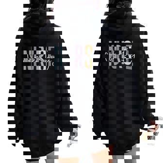 Mother Baby Nurse Postpartum Nurse Mom Baby Nurse Nursing Women Oversized Hoodie Back Print - Thegiftio