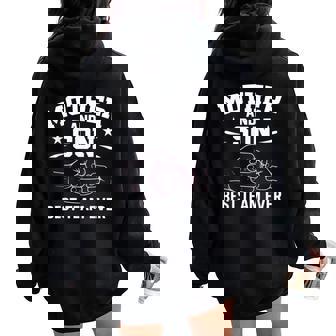 Mother And Son Best Team Ever Sons Mom Matching Mother's Day Women Oversized Hoodie Back Print - Thegiftio