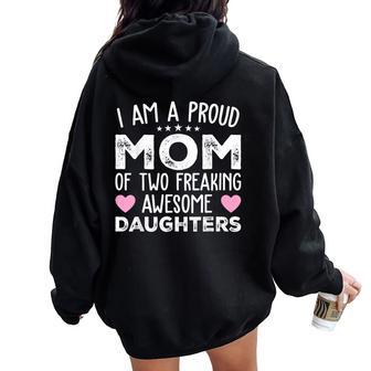 Mother Of Two 2 Girls Mother Of 2 Boys Mother's Day Women Oversized Hoodie Back Print - Thegiftio UK