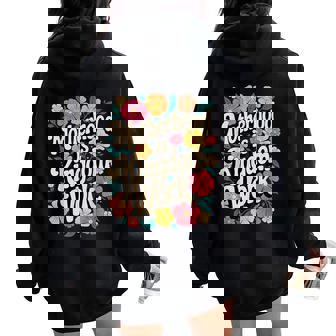 Motherhood Is Kingdom Work Christian Floral Mom Grandmother Women Oversized Hoodie Back Print | Mazezy
