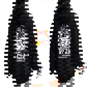 Busy Raising Ballers Softball Baseball Mom Women Oversized Hoodie Back Print - Thegiftio