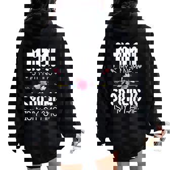 Mother's Day Floral Mimi Is My Name Spoiling Is My Game Women Oversized Hoodie Back Print | Mazezy