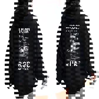 Mother's Day Raccoon Novelty Mother's Day Women Oversized Hoodie Back Print - Thegiftio