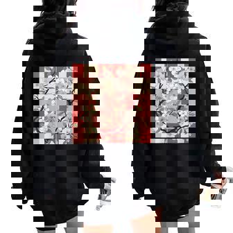 Motif Fleurs De Cerisier Inspirées Du Zen Sweat à capuche oversize pour femme avec imprimé dans le dos - Cadeauxyz