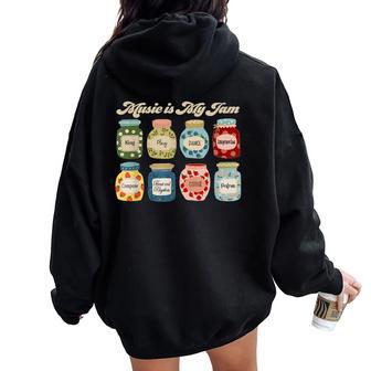 Music Is My Jam Back To School Music Teacher Specials Team Women Oversized Hoodie Back Print - Thegiftio UK
